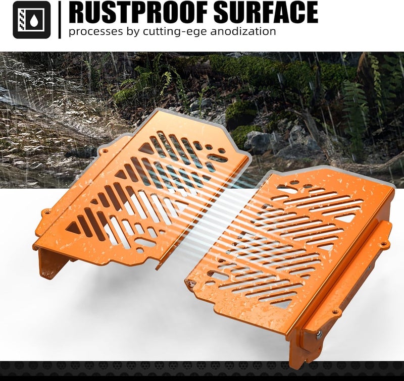 NICECNC Orange Radiator Guards Compatible with KTM 25cc-500cc XCW/XCFW/EXC/EXC-F/TPI/Six Days 2017-2019 25cc-500cc XC/XCF/SX/SXF 2016-2019 See Fitment - Image 3